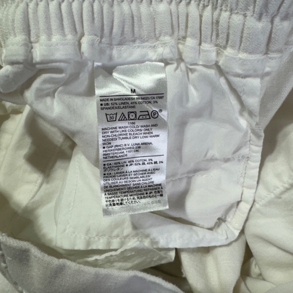 Banana Republic Pants Womens M Wide Leg Flare Linen Blend Pockets High Rise Crop - Picture 2 of 10